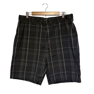 Ben Hogan Performance Mens Plaid Golf Shorts Black Gray Size 36